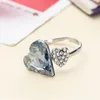 Cluster Rings Neoglory Austria Crystal & Czech Rhinestone Adjustable Engagement Charm Finger Ring Double Hearts Love Gift Bijoux Lady