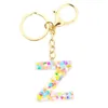 Cute 26 Letter Pendant Key Chain For Women Men Acrylic Keychain Keyring Holder Charm Bag Accessories Gift llaveros para mujer