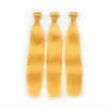 Les paquets de cheveux humains brésiliens soyeux jaune pur s'occupent 3pcs lot jaune couleur vierge de cheveux humains tisser les trames 1030quot mi3282437