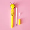 50PCS Cartoon Little Bee Gel Pen Creativo Carino Cancelleria Studente Penna nera Regali per bambini Y200709225l