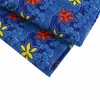 Bintarealwax Africa100% Polyester Wax Prints Fabric 6 Yards/lot Royal blue Background Red Yellow flower African Material FP6001