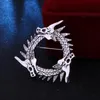 Pins, broscher Retro metall Dragon Brosch Pin Animal Party Casual Badge Suit Shirt Lapel Pins Fashion Smycken för Män Tillbehör