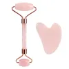 Rose Quartz Jade Roller Massager Lindra fina linjer Rynkor Kroppsmuskler Avkopplande Ansiktsskönhet Hudvård Verktyg