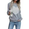 Camisola de Outono Camisola Casual Rua Roupa Moderada Tricô Pullover Lady Plus Size Hiver Hiver Hiver Manga Longa 210812