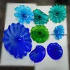 Lampada da parete blu mediterraneo Interior Designer Piatti in vetro soffiato a mano Flower Art Murano Applique da 15 a 45 CM