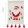 Coussin / oreiller décoratif grand coussin de coussin décoration de joyeux Noël motif de père Noël couvertures blanches brodées