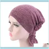 Aessories Tools Prodotti per capelli da donna in cotone elastico con turbante fascia per capelli berretto da chemioterapia berretto da notte 1 goccia consegna 2021 Eymoh