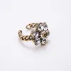 Lyxdesigner smycken kvinnor ringar diamantring med logotyp stämpel bröllop förlovningsringar fahion style300o