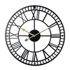 Orologi da parete Vintage 1 pz 50 cm 20 pollici Orologio silenzioso romano in ferro battuto Appeso cavo per la decorazione domestica - Nero/Nastro/Oro