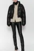 Women's Jackets Winter Thick Warm Short Women Fashion Black PU Leather Coats Elegant Zipper Cotton Female Ladies