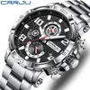 Hot Seller Crrju Mens Watch 47mm Casual Business Fashion Personality Watches Student Simple Calendar