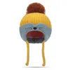 Berets Cartoon Cute Warm Baby Toddler Kids Thick Beanie Cap Hat Winter Ear Protection Pigtail Yarn Boy Girl Soft Pom Knit