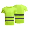 Reflekterande säkerhet T-shirt Kortärmad hög siktvisning TEE Toppar Safe Gear Fitness Gym Byggnadsplats Unisex kläder