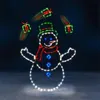 クリスマスの装飾楽しいアニメーションスノーボールファイトアクティブライトストリングフレーム装飾ホリデーパーティー屋外庭の雪の輝く装飾9090012