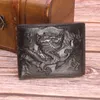 Portefeuilles en cuir authentique de haute qualité 3d pour hommes Dragon en relief conception de dragon court portefeuille mâle de la carte de bourse mâle Pocket 5453756