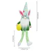 Easter Bunny Gnomes Girl Room Decor Prezenty Elf Krasnolud Home Wychowywane Ozdoby Królik Kolekcjonerskie Lalki Pluszowe Figurki JK2102XB