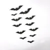 12pcs /pack color3D PVC Bat Glowing In The Dark Wall Stickers Luminous Home Decor Party Kids Living Room Walls Decals DIY Halloween Decoration Sticker