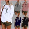 Letter Sexy Off Shoulder Tops Spring Summer Women Casual Y2k Dill Top Long Sleeve Loose T Shirts Female Pullover Camisetas Mujer Y0629