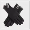 Vingerloze handschoenen Womens Full Finger Solid Thicken Winter Botton Houd Warme Mittens Vrouwelijke Elegante Screen Touch