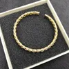 Bracelet en maille torsadée 18k pour hommes et femmes, manchette en acier inoxydable, couleur or creux, ne se décolore pas, bijoux à la mode