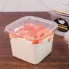 Rensa tårta Box Transparent Square Mousse Plastmuffin Boxar med lock Yoghourt Pudding Wedding Party Supplies DHT18