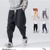 MrGB Cotton Linen Jogger Pants Men Streetwear Casual Harem Pants Male Trouser Solid Color Pants Oversized Men's Clothing 211201