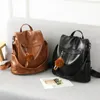 Frauen Rucksack Hohe Qualität Vintage Öl Wachs PU Leder Bagpack Neue Wasserdichte Anti-diebstahl Damen Freizeit Reise Rucksack