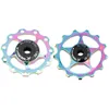 Ferramentas Meroca 2 PCs MTB Mountain Bike Multicolor Jockey Wheel Wheel Bicicleta Triással Guia de Polia de Aço Rololamento de Aço 13T 11t8458730