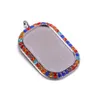 Plateaux de lunette en strass rectangulaires, réglage de Cabochon camée, breloque vierge avec Cabochons en verre transparent pour bijoux de collier, bricolage