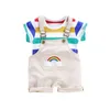 2pcs/set Summer Baby Boys Clothes Set Cartoon Toddler Baby Infant Girls Outfits T-shirt+Bib Pants Kids Clothing Sets Tracksuit 210315
