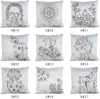 New Arrive Coloring Vintage Copy Silk Cushion Case Graffiti Pillow Case Home Decor 45cm*45cm Black Ground Hand Drawing Pillowcase DIY 39 Styles