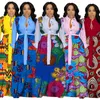 Robes décontractées Été à manches longues Maxi Robe Dames africaines Bazin Imprimer Vintage Plus Taille 3XL Longueur de plancher Femmes Party