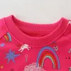 Mudkingdom Little Girl Cute Bluza Swetry Cartoon Unicorn Drukuje Z Długim Rękawem Top Dla Dzieci Bawełniane Crewneck Dzieci Ubrania 210615