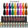 Nail Gel Parkson 10st polsk set glitter semi permanent hybrid lack suga av UV LED-konst manikyr naglar