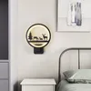 Lampe murale de chevet noire personnalité créative minimaliste moderne salon allée fond mur nordique led chambre lumière miroir phare