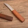 New Straight Knife D2 Drop Point Mirror Polish Blade Rosewood Handle Fixed Blades Knives With Wood Sheath