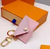 Designer Unisex Brief Portemonnee Sleutelhanger Sleutelhanger Mode Portemonnee Hanger Autoketting Charm Roze Bloem Mini Tas Trinket Geschenken Accessoires