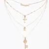 Подвесные ожерелья Золото -цветовое колье для женщин с длинным ключом с замок поперечная кисточка цепь подвески чокеры модные украшения