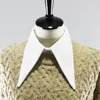 Bow Linbaiway Color sólido Big Lapel White Fake Collar for Women Vintage Falso Falso Extremo Extraño Falta Faux COL DONN22