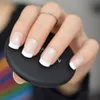 24pcs / set naturliga nakna vita franska nageltips fullt täcke uv gel tryck på falska naglar Ultra lätt slitage för hemmakontor