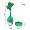 Strumenti da tè per uso alimentare per tè sfuso Manico in silicone riutilizzabile Filtro in acciaio inossidabile Vassoio raccogligocce Filtro per tè incluso