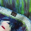 Halsdukar Claude Monet039s oljemålning 100 Mulberry Silk Scarf Women Abstract Water Lily Print sjalar och Wraps Foulard Femme L7927355
