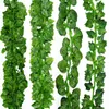 12 Uds 2M hojas de hiedra verde Artificial Begonia guirnalda plantas vid plástico falso cuerda de ratán decoración de pared planta decoración del hogar 210624