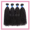 4 Bundles Kinky Curly Brésilien Vierge Extensions de Cheveux Humains Quatre Pièces/lot KC Double Trames Couleur Naturelle En Gros