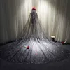 Bridal Veils Shining Black Veil Wedding Fairy Flashing Super Long Cathedral Sparkle9500671