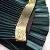 Spódnice Plisowana spódnica Kobieta Spring Product Metallic Color Hong Kong Smak Retro Velvet Mid-Długość