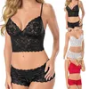 Solid High Waist Perspective Panties Set Multi-code Ladies Briefs Sexy Lace Push Up Plus Size Bra Y2211