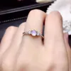 Cluster ringen romantische maansteen edelsteen ring voor vrouwen zilveren sieraden maan licht meisje zachte karakter verjaardag partij lover's geschenk