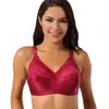 Full Cup Wireless Big Cup Bra Ultra-Thin Plus Size Underwear Lace Red Female European American C D E F Push Up Bras for Women 211217