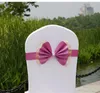 Bowknot bruiloft stoel cover sjerpen elastische spandex boog stoel-band met gesp voor bruiloften banket partij decoratie accessoires SN5614